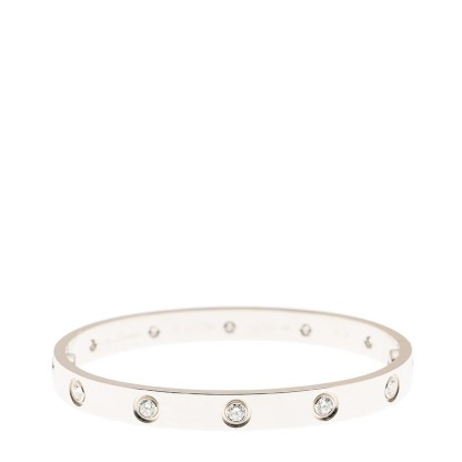 NEW CARTIER LOVE BRACELET B6040716 18kt WHITE GOLD & DIAMONDS  SILVER - picksjewelry.com