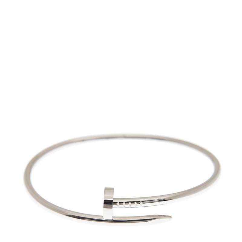 NEW CARTIER JUSTE UN CLOU BRACELET B6048318 18kt WHITE GOLD SILVER - picksjewelry.com