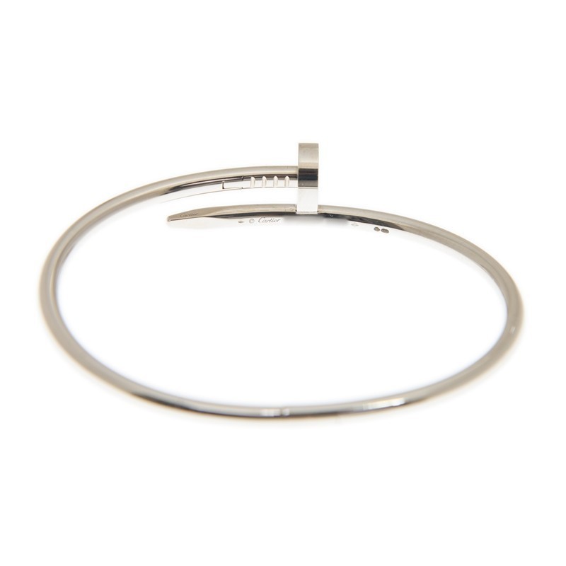 NEW CARTIER JUSTE UN CLOU BRACELET B6048318 18kt WHITE GOLD SILVER - picksjewelry.com