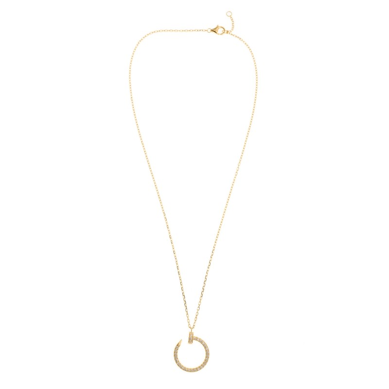NEW CARTIER JUSTE UN CLOU NECKLACE B7224511 GOLD 18kt YELLOW GOLD & DIAMONDS - picksjewelry.com