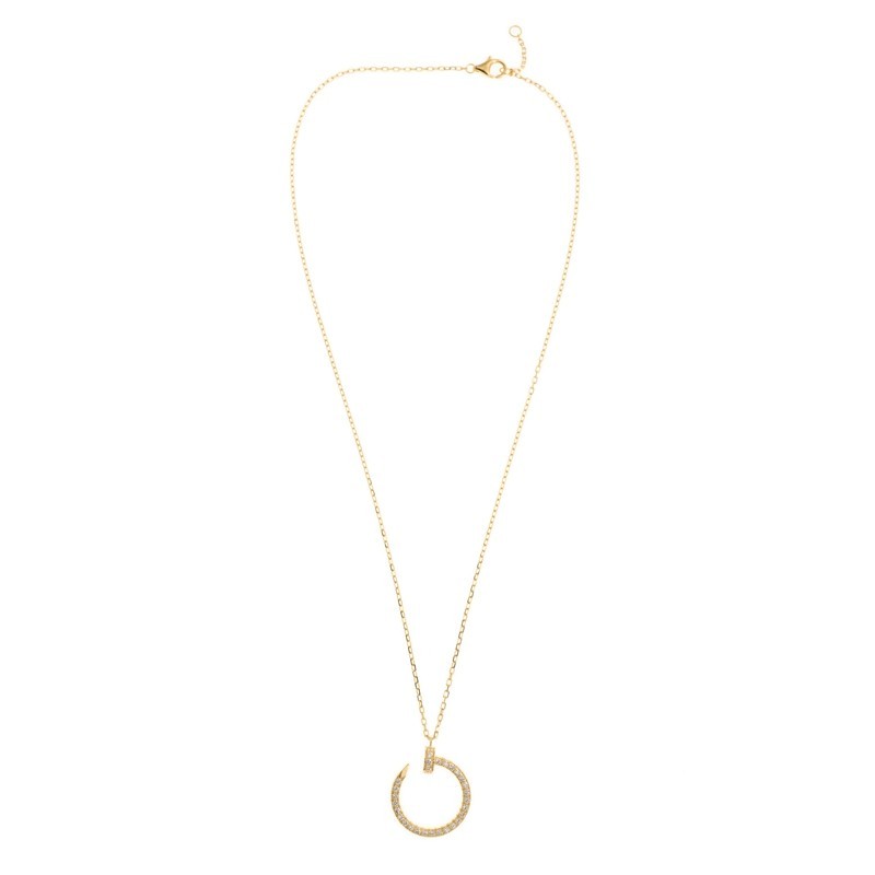 NEW CARTIER JUSTE UN CLOU NECKLACE B7224511 GOLD 18kt YELLOW GOLD & DIAMONDS - picksjewelry.com