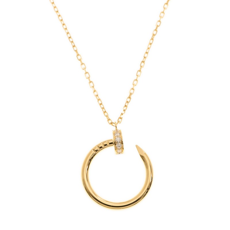 NEW CARTIER JUSTE UN CLOU NECKLACE B7224511 GOLD 18kt YELLOW GOLD & DIAMONDS - picksjewelry.com