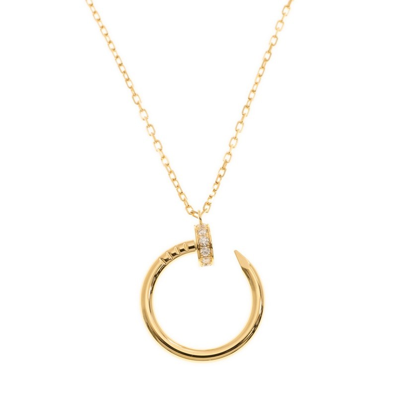 NEW CARTIER JUSTE UN CLOU NECKLACE B7224511 GOLD 18kt YELLOW GOLD & DIAMONDS - picksjewelry.com