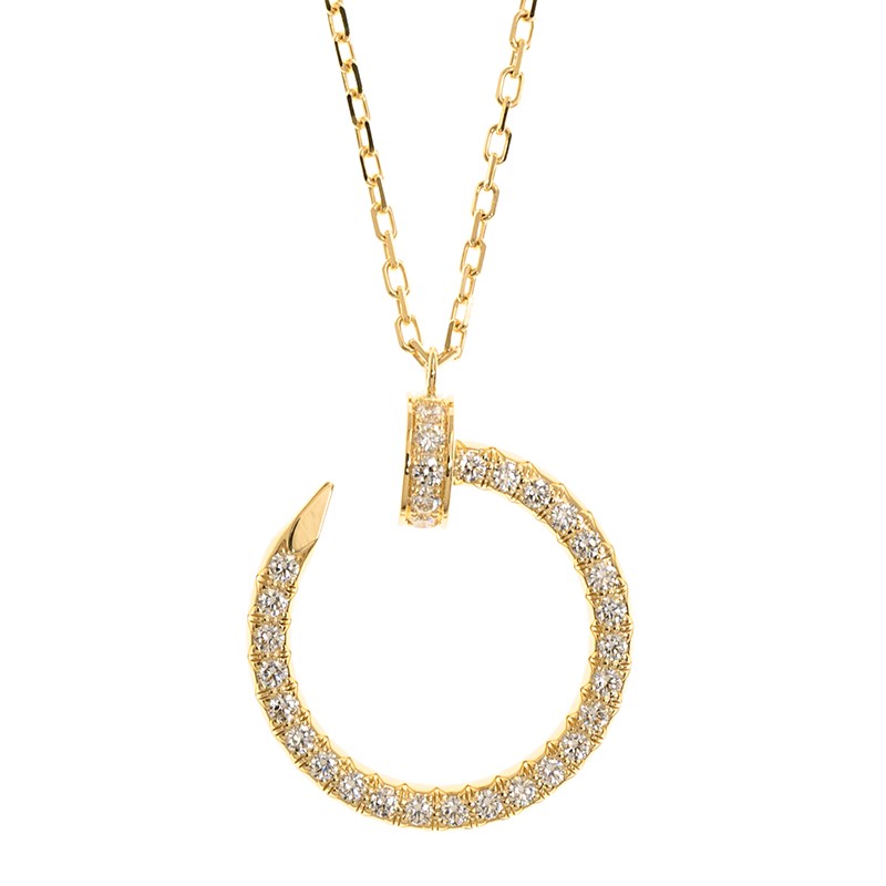 NEW CARTIER JUSTE UN CLOU NECKLACE B7224511 GOLD 18kt YELLOW GOLD & DIAMONDS - picksjewelry.com