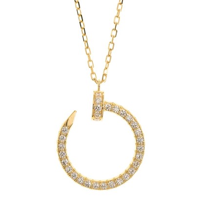 NEW CARTIER JUSTE UN CLOU NECKLACE B7224511 GOLD 18kt YELLOW GOLD & DIAMONDS - picksjewelry.com