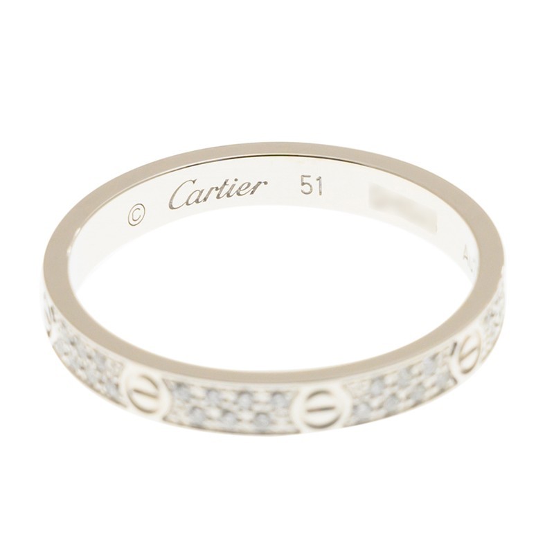 NEW CARTIER LOVE RING B4218251 18kt WHITE GOLD & DIAMONDS SILVER - picksjewelry.com