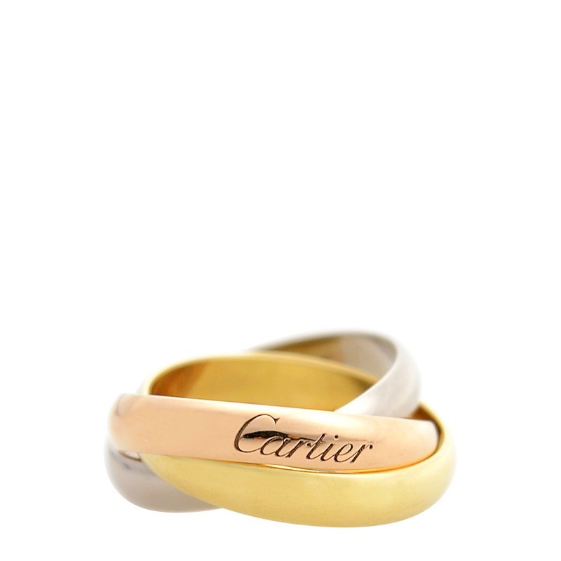 NEW CARTIER TRINITY RING B4052758 18kt ROSE GOLD & WHITE GOLD & YELLOW GOLD GOLD/SLIVER - picksjewelry.com