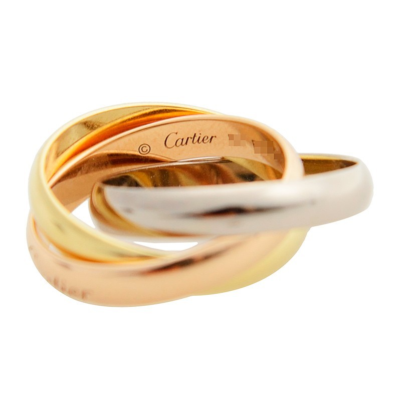 NEW CARTIER TRINITY RING B4052758 18kt ROSE GOLD & WHITE GOLD & YELLOW GOLD GOLD/SLIVER - picksjewelry.com