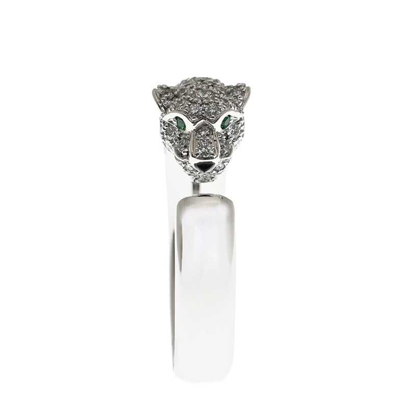 NEW CARTIER PANTHÈRE DE CARTIER RING N4765954 18kt WHITE GOLD & DIAMONDS SILVER - picksjewelry.com