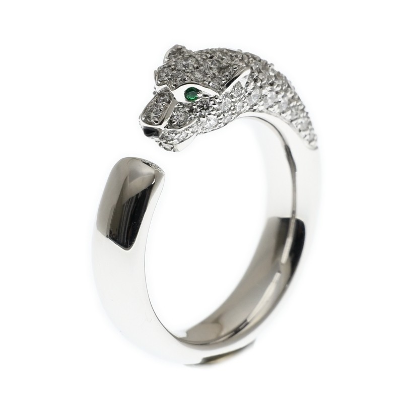 NEW CARTIER PANTHÈRE DE CARTIER RING N4765954 18kt WHITE GOLD & DIAMONDS SILVER - picksjewelry.com
