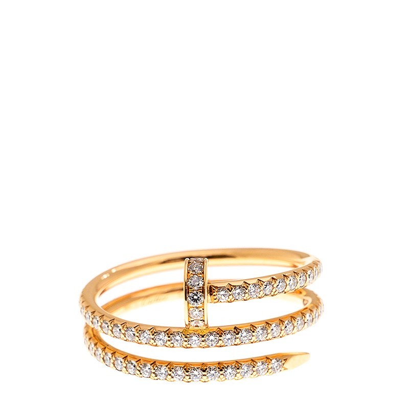 NEW CARTIER JUSTE UN CLOU RING B4210954 18kt ROSE GOLD & DIAMONDS PINK GOLD - picksjewelry.com