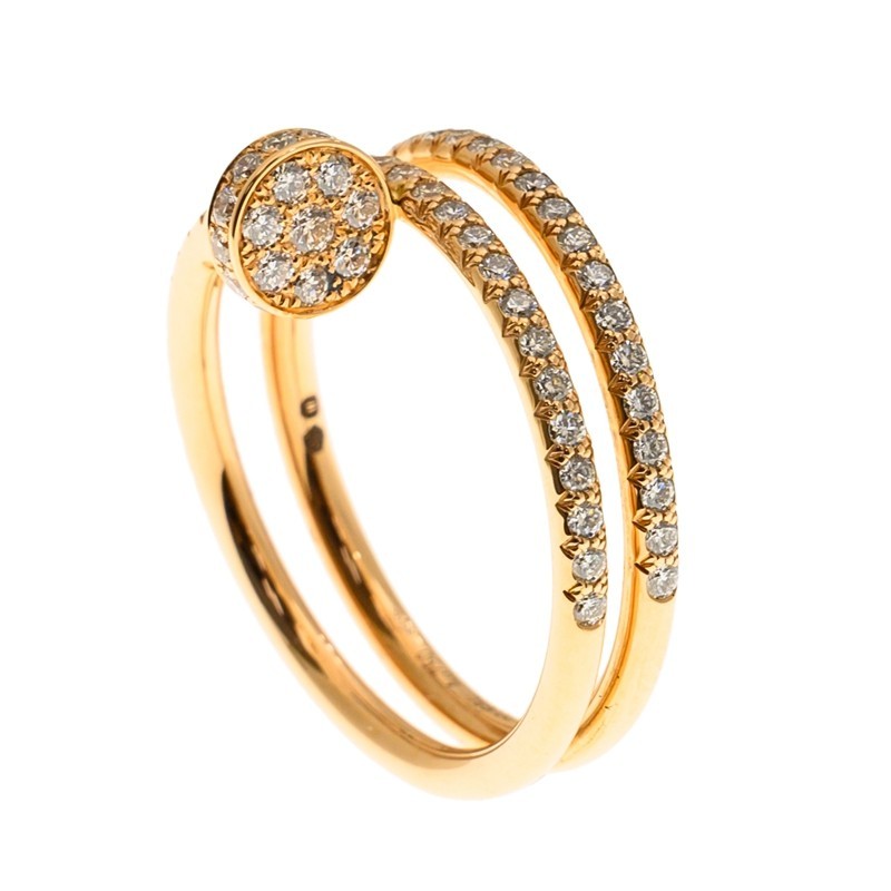 NEW CARTIER JUSTE UN CLOU RING B4210954 18kt ROSE GOLD & DIAMONDS PINK GOLD - picksjewelry.com
