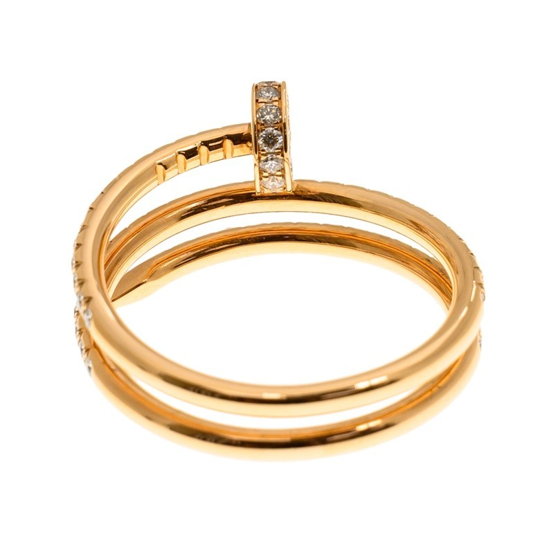 NEW CARTIER JUSTE UN CLOU RING B4210954 18kt ROSE GOLD & DIAMONDS PINK GOLD - picksjewelry.com