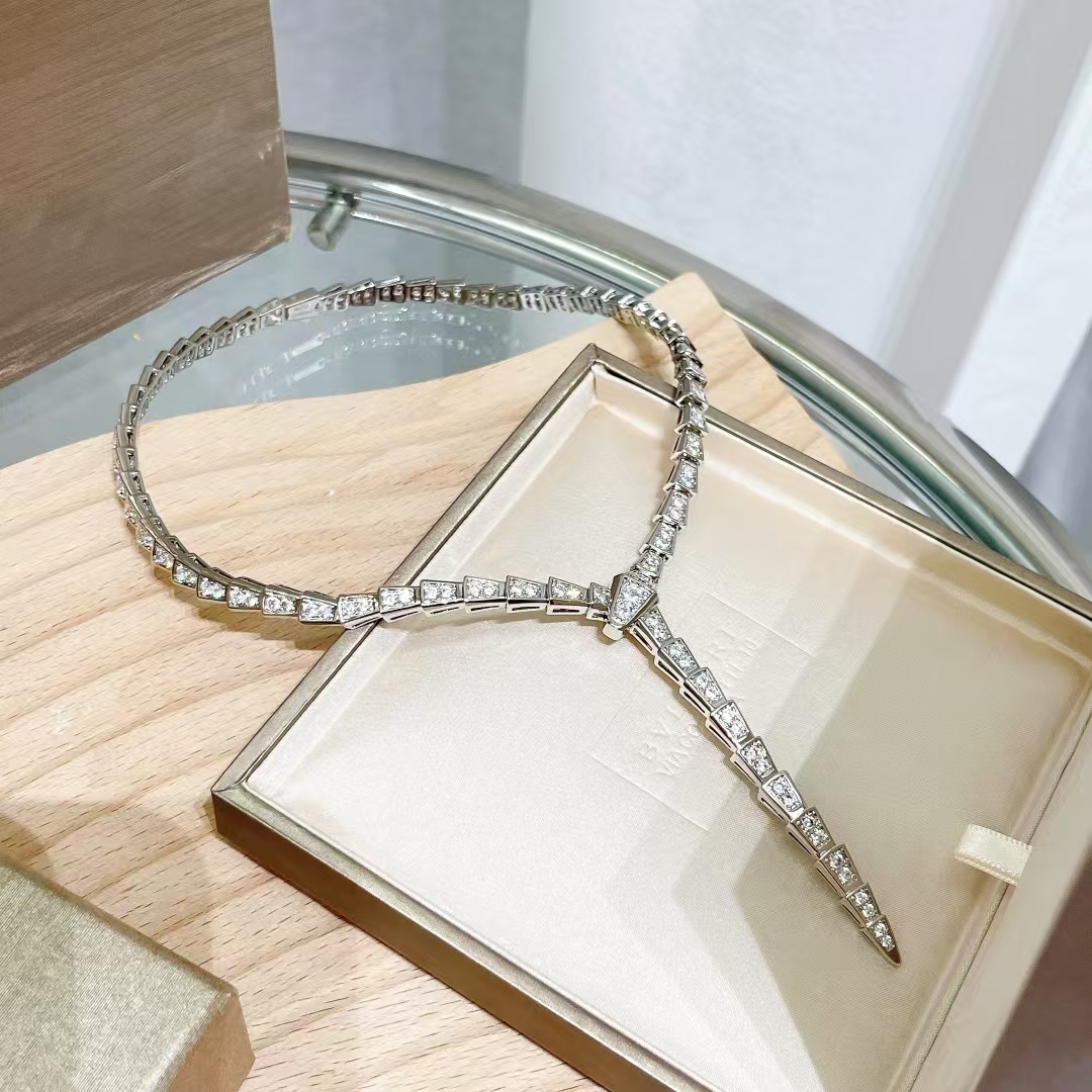 Buy replica Bvlgari Serpenti Viper Necklace - Full Diamond and replica jewelry from PICKS Jewelry