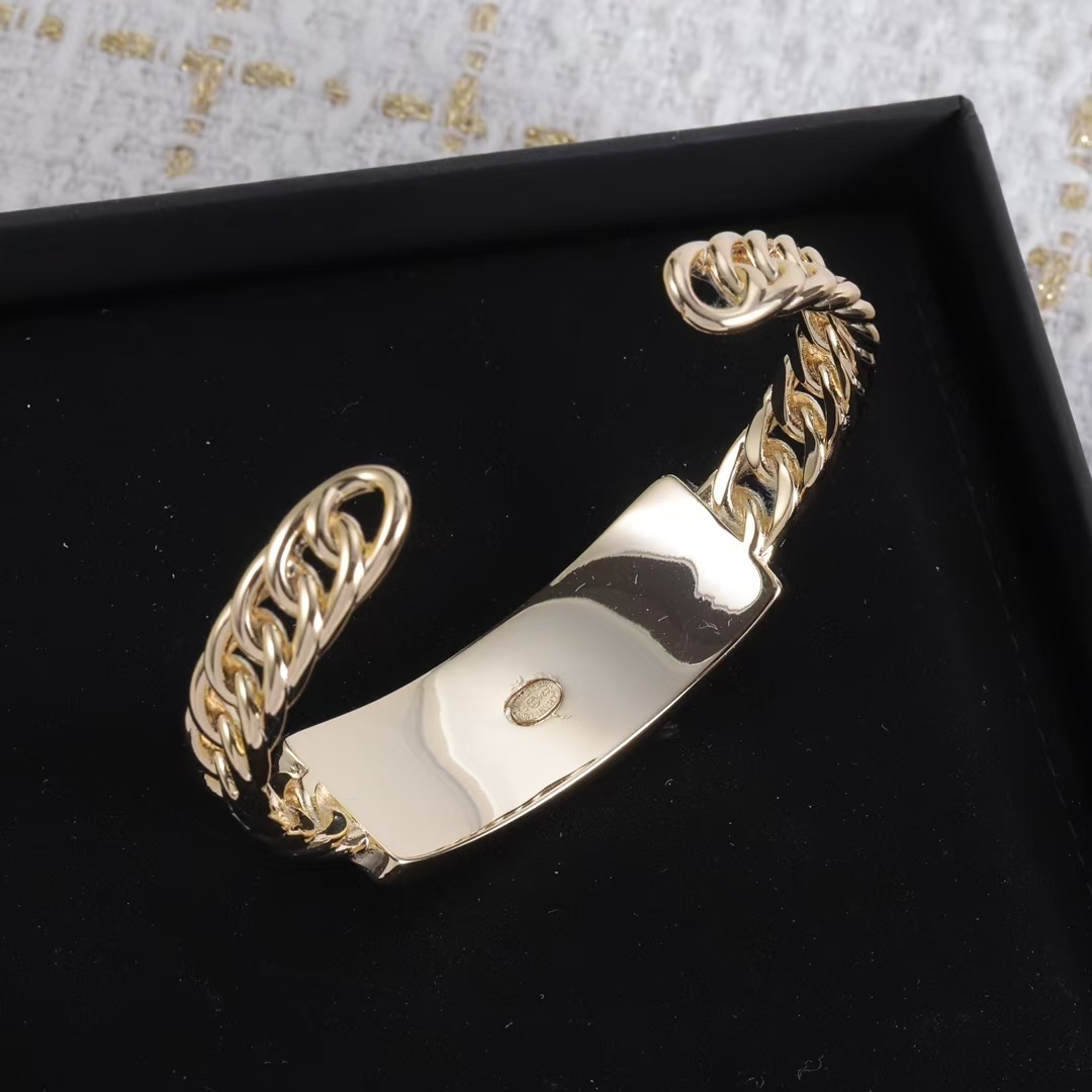 Buy replica Chanel Letters Denim Open Bangle Bracelet and replica jewelry from PICKS Jewelry