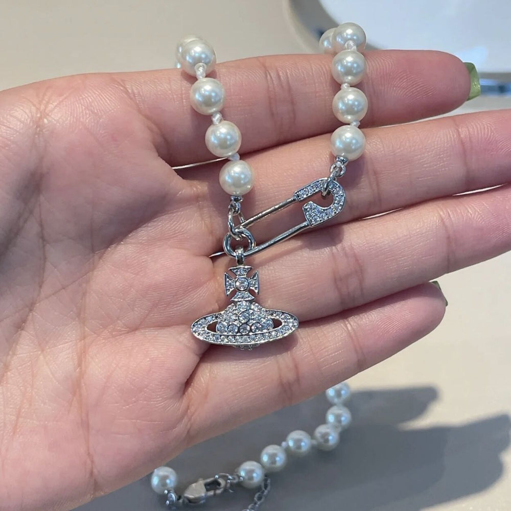 Buy replica Vivienne Westwood Saturn Pearl Necklace and replica jewelry from PICKS Jewelry