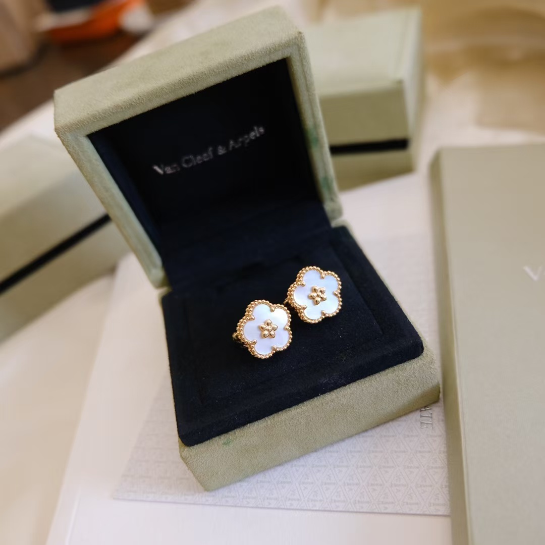Buy replica Van Cleef & Arpels Lucky Spring Earrings, Plum Blossom and replica jewelry from PICKS Jewelry
