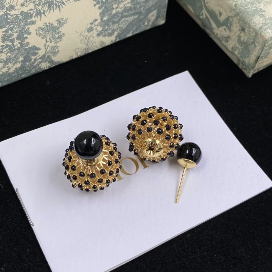 Buy replica Dior Black Stud Earrings and replica jewelry from PICKS Jewelry