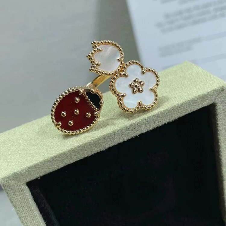 Buy replica Van Cleef & Arpels Flower and Ladybug Ring and replica jewelry from PICKS Jewelry