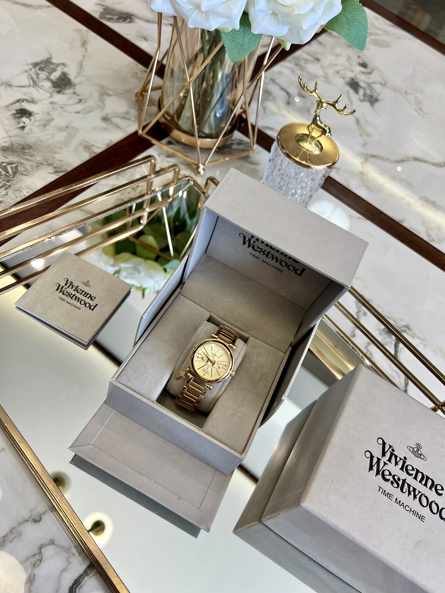 Buy replica Vivienne Westwood Gold Dial Gold Band Watch - 30MM and replica jewelry from PICKS Jewelry