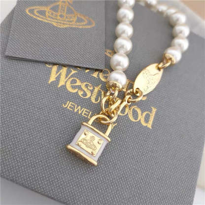 Buy replica Vivienne Westwood Lock Charm Pearl Bracelet and replica jewelry from PICKS Jewelry