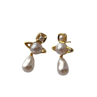 Buy replica Vivienne Westwood Teardrop Pearl Saturn Earrings and replica jewelry from PICKS Jewelry