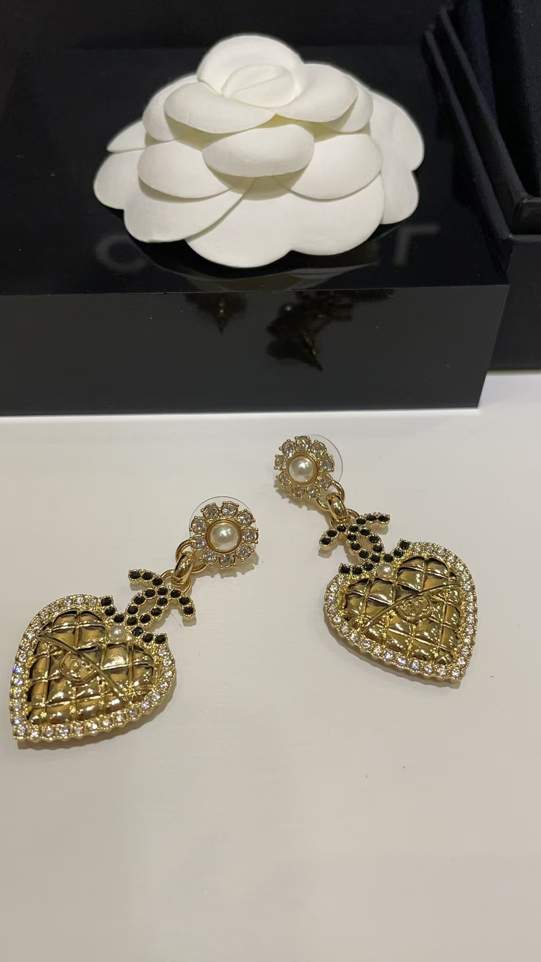 Buy replica Chanel Love Heart Dangle Earrings and replica jewelry from PICKS Jewelry