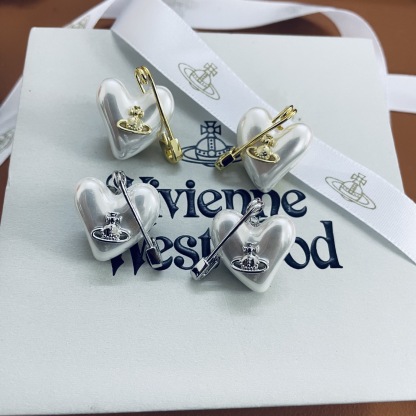 Buy replica Vivienne Westwood Heart Paperclip Saturn Stud Earrings and replica jewelry from PICKS Jewelry