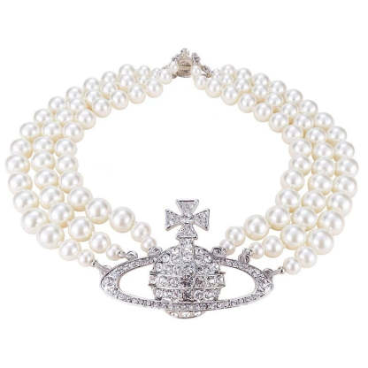 Buy replica Vivienne Westwood Three Row Pearl Necklace and replica jewelry from PICKS Jewelry