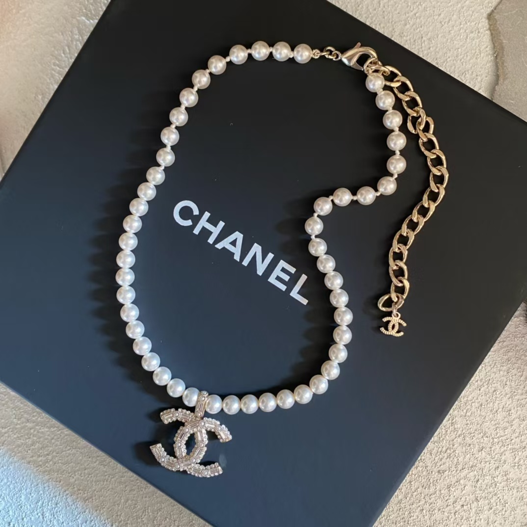 Buy replica Chanel Big Double C Pendant Pearl Necklace and replica jewelry from PICKS Jewelry