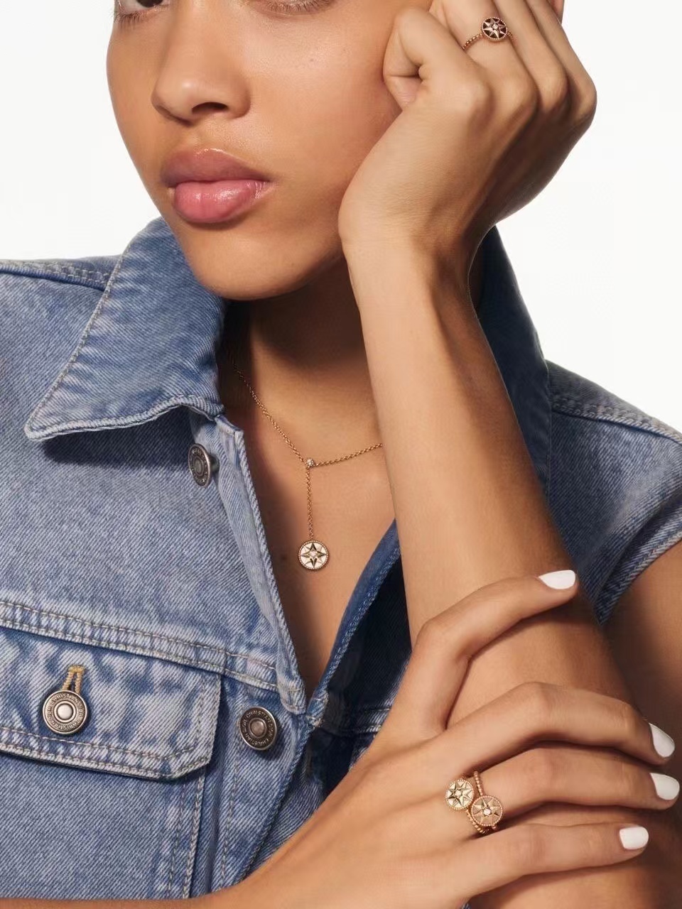 Buy replica Dior Rose Des Vents Compass Pendant Y Necklace and replica jewelry from PICKS Jewelry