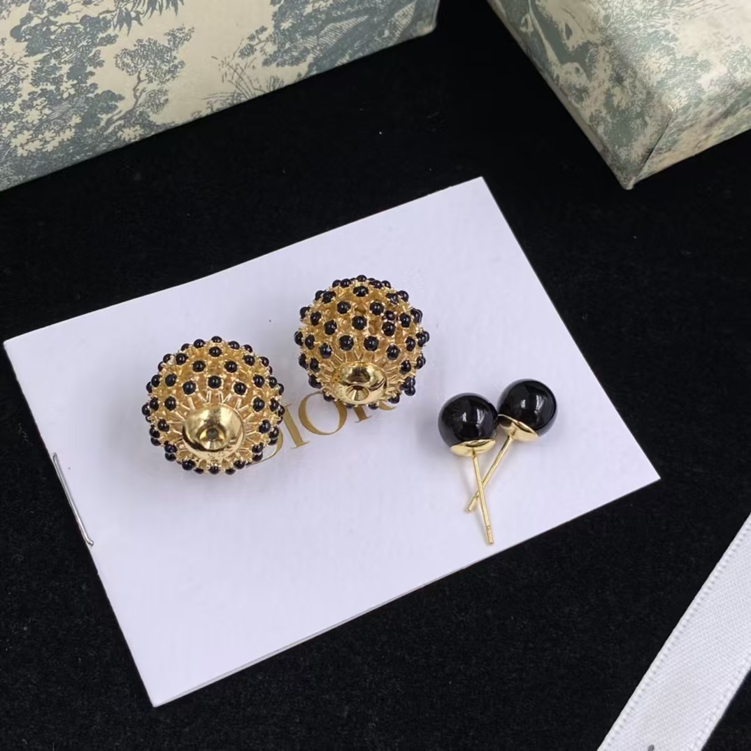 Buy replica Dior Black Stud Earrings and replica jewelry from PICKS Jewelry