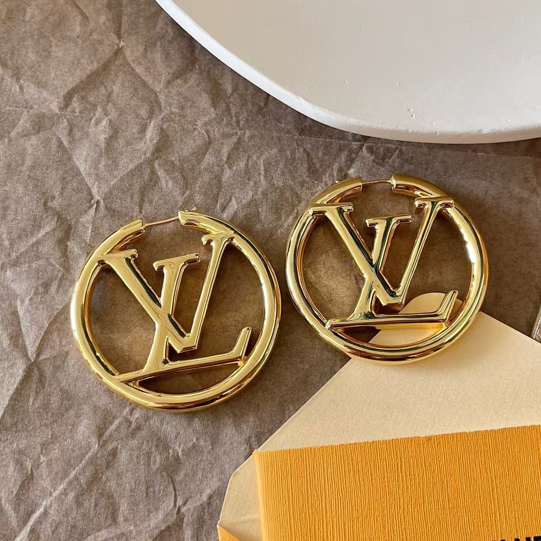 Buy replica Louis Vuitton Large Hollow Round LV Letter Earrings and replica jewelry from PICKS Jewelry