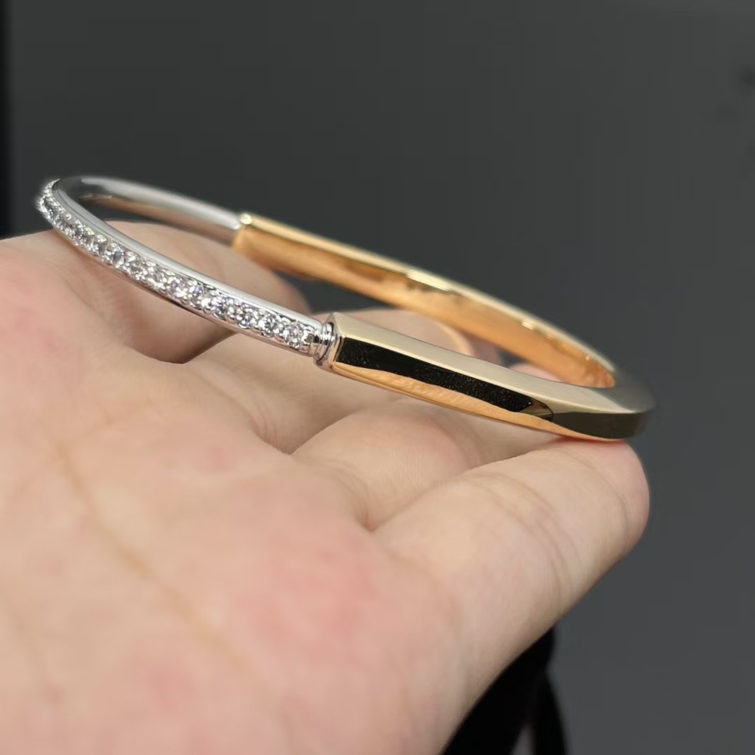 Buy replica Tiffany Lock Bangle Half Pavé Diamonds and replica jewelry from PICKS Jewelry