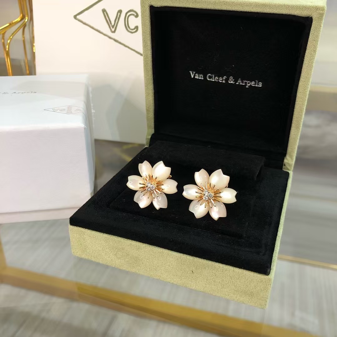 Buy replica Van Cleef & Arpels Rose de Noël Christmas Earrings and replica jewelry from PICKS Jewelry