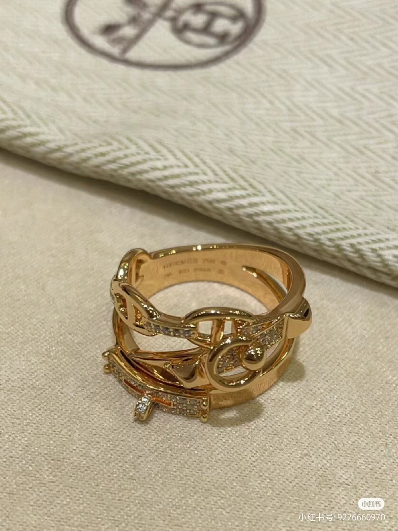 Buy replica Hermes Chaine D'ancre Enchainee Ring and replica jewelry from PICKS Jewelry