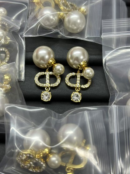 Buy replica Dior Diamond CD Drop Pearl Earrings and replica jewelry from PICKS Jewelry