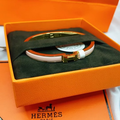 Buy replica Hermes H Pink Enamel Bracelet and replica jewelry from PICKS Jewelry