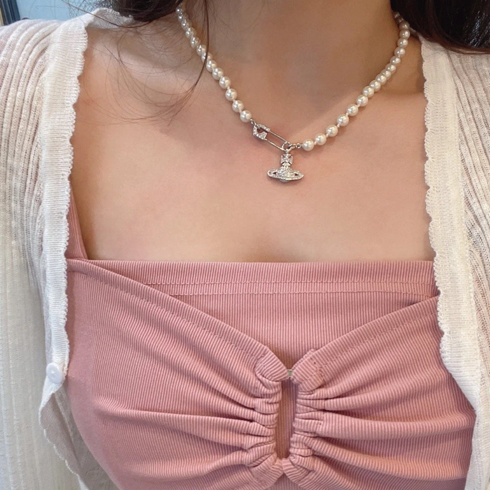 Buy replica Vivienne Westwood Saturn Pearl Necklace and replica jewelry from PICKS Jewelry