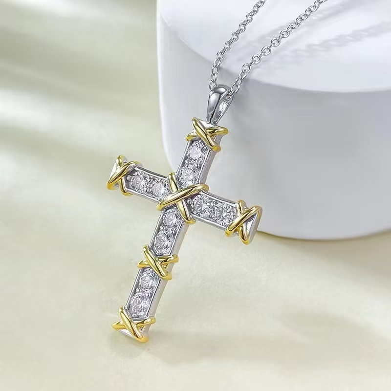 Buy replica Tiffany Ten Stone Cross Pendant with Diamonds and replica jewelry from PICKS Jewelry
