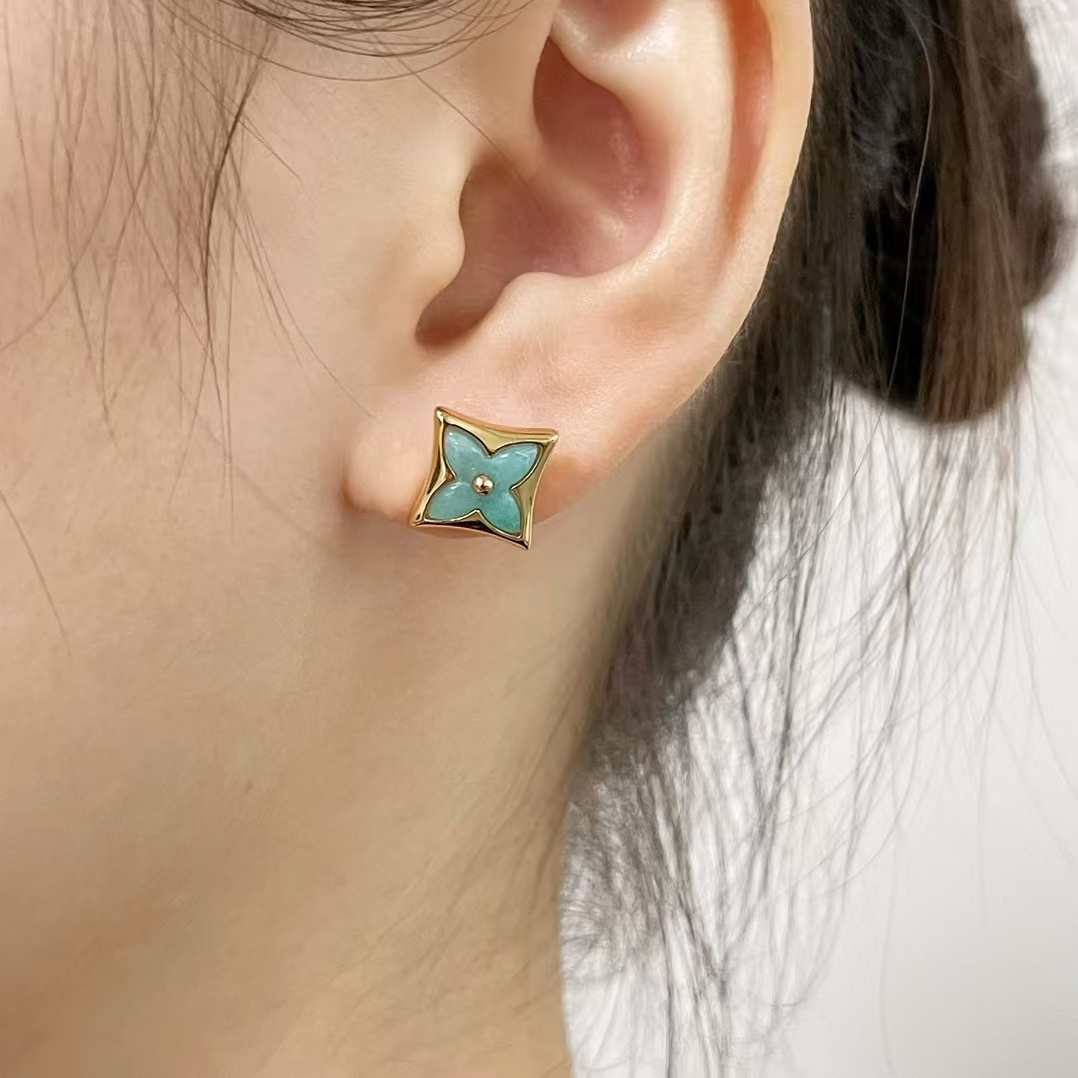 Buy replica Louis Vuitton AB Style Amazonite Stud Earrings and replica jewelry from PICKS Jewelry