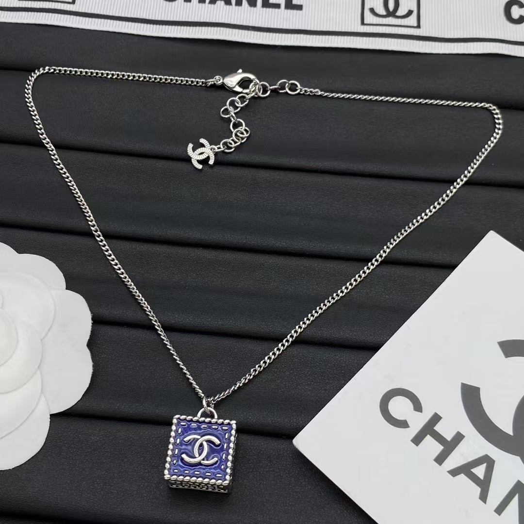 Buy replica Chanel Denim Cube Pendant Necklace and replica jewelry from PICKS Jewelry