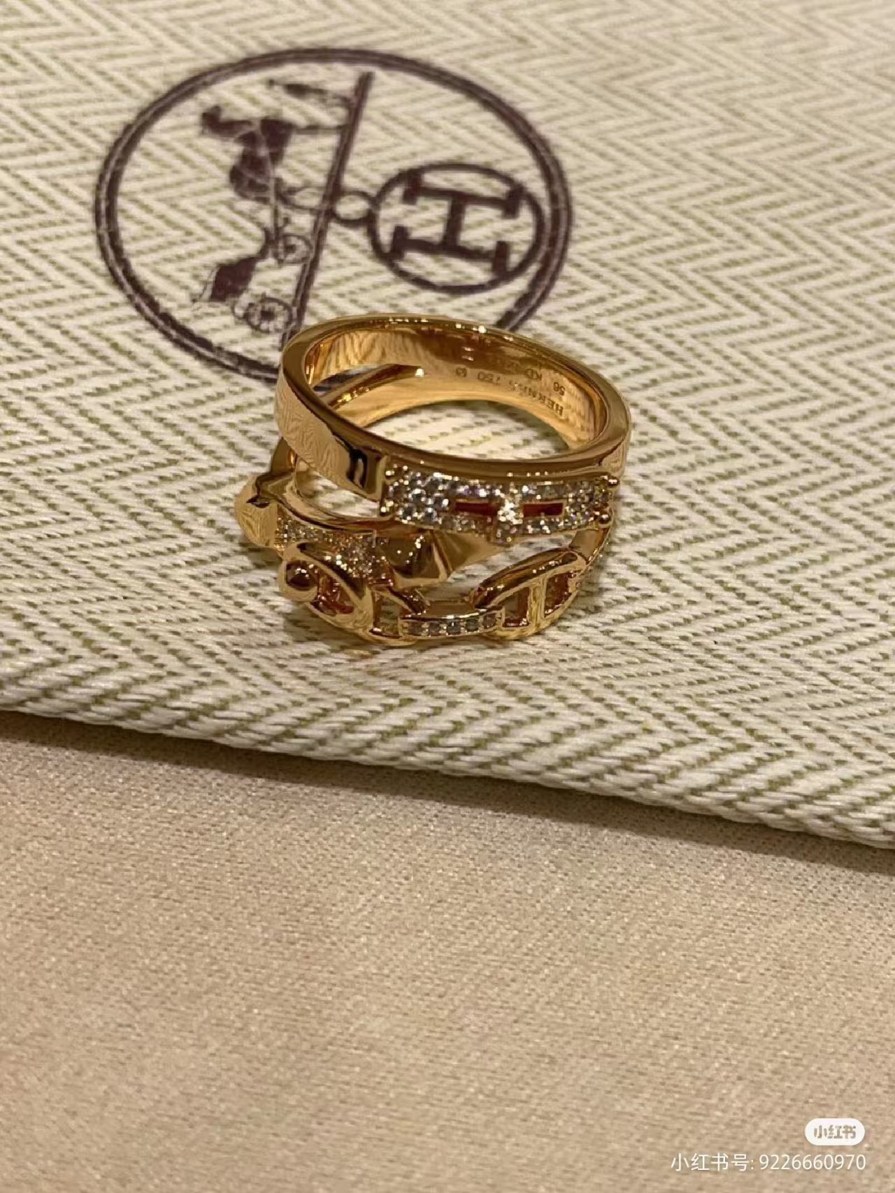 Buy replica Hermes Chaine D'ancre Enchainee Ring and replica jewelry from PICKS Jewelry