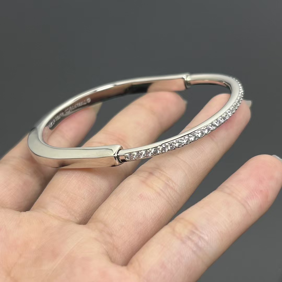 Buy replica Tiffany Lock Bangle Half Pavé Diamonds and replica jewelry from PICKS Jewelry