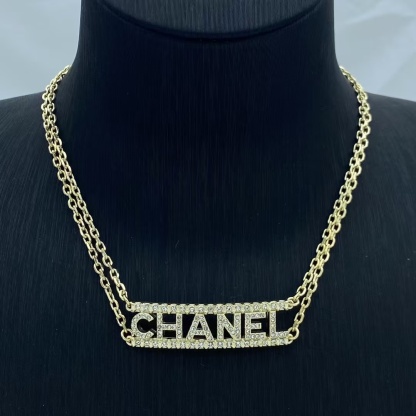 Buy replica Chanel Letters Pendant Two Row Chains Necklace and replica jewelry from PICKS Jewelry