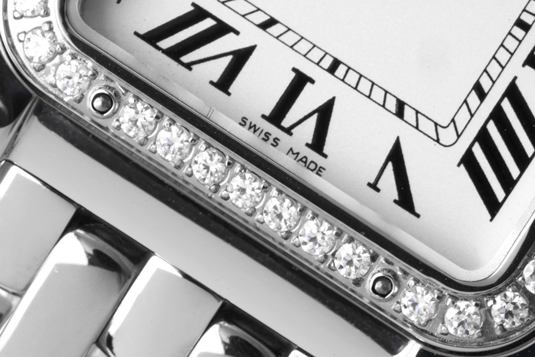 Buy replica Cartier Silver Panthère de Watch - Medium 27*37MM and replica jewelry from PICKS Jewelry