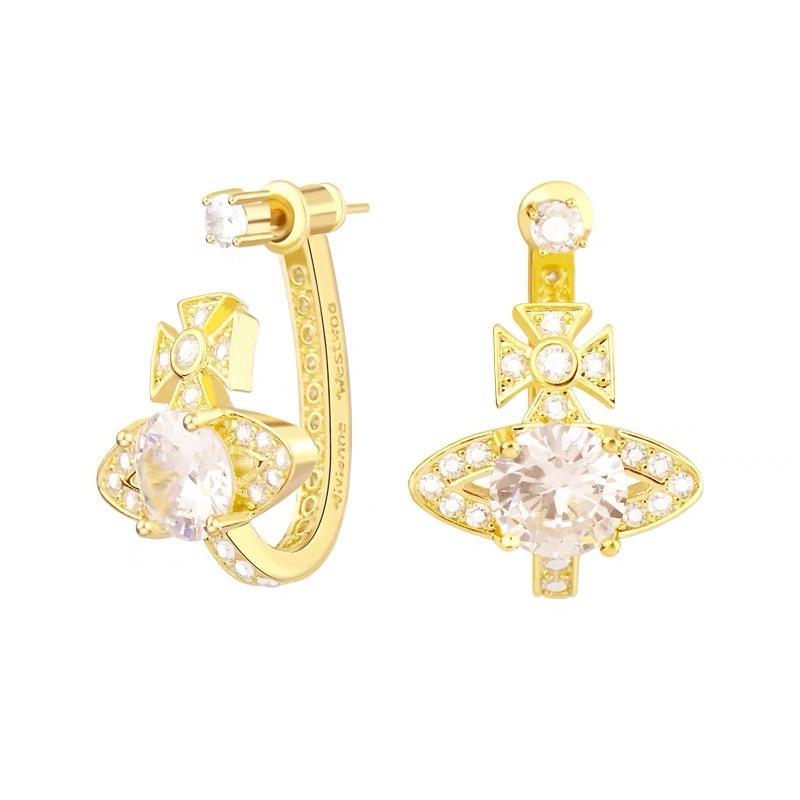 Buy replica Vivienne Westwood Pink White Diamond Saturn Earrings and replica jewelry from PICKS Jewelry