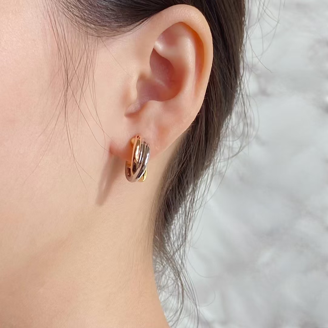 Buy replica Cartier Three Colors Metal Hoop Earrings and replica jewelry from PICKS Jewelry