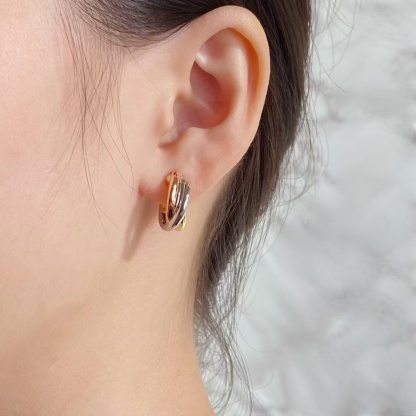 Buy replica Cartier Three Colors Metal Hoop Earrings and replica jewelry from PICKS Jewelry
