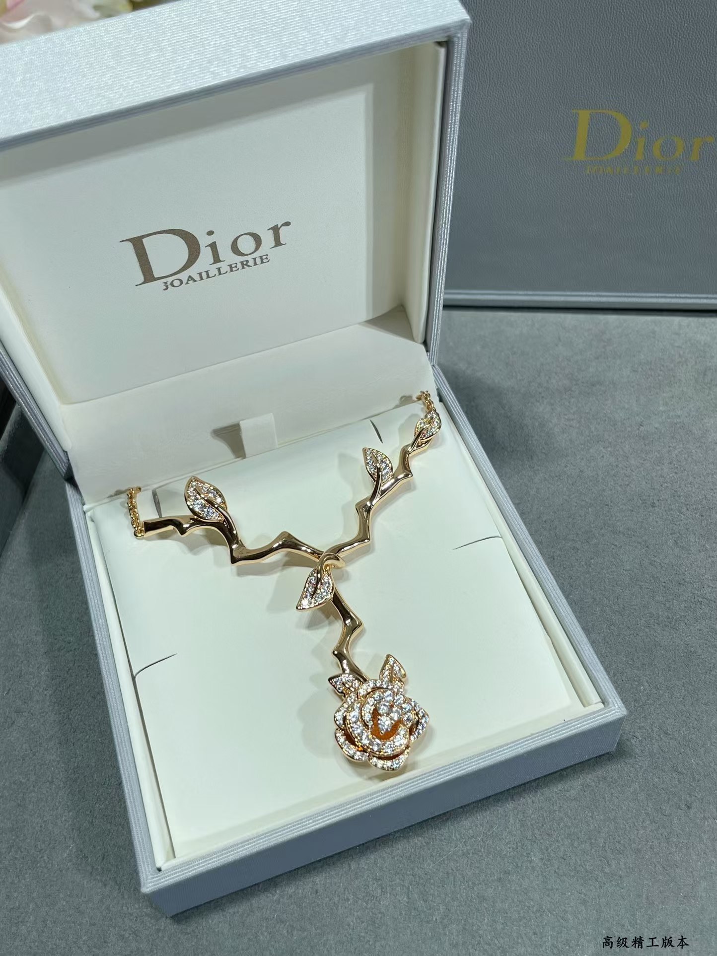 Buy replica Dior Rose Pendant Bagatelle Necklace and replica jewelry from PICKS Jewelry